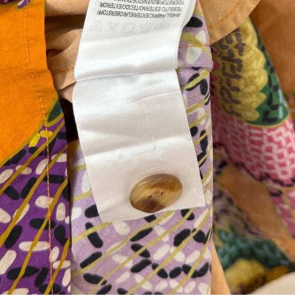 Farm‎ Rio Large Macaw Print Poplin Belted Mini Dress Orange Mutli Boho Colorful - Picture 10 of 11